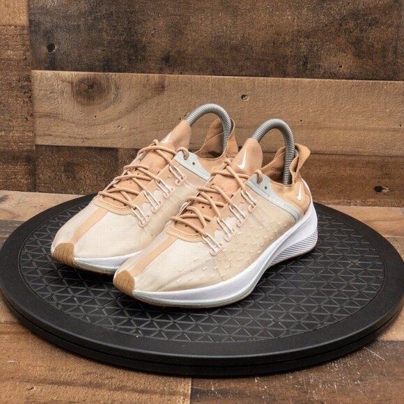 NIKE EXP X14 WOMENS ATHLETIC SHOES TAN LIGHT BROWN RUNNING GYM LOW SIZE 7 - Picture 1 of 9